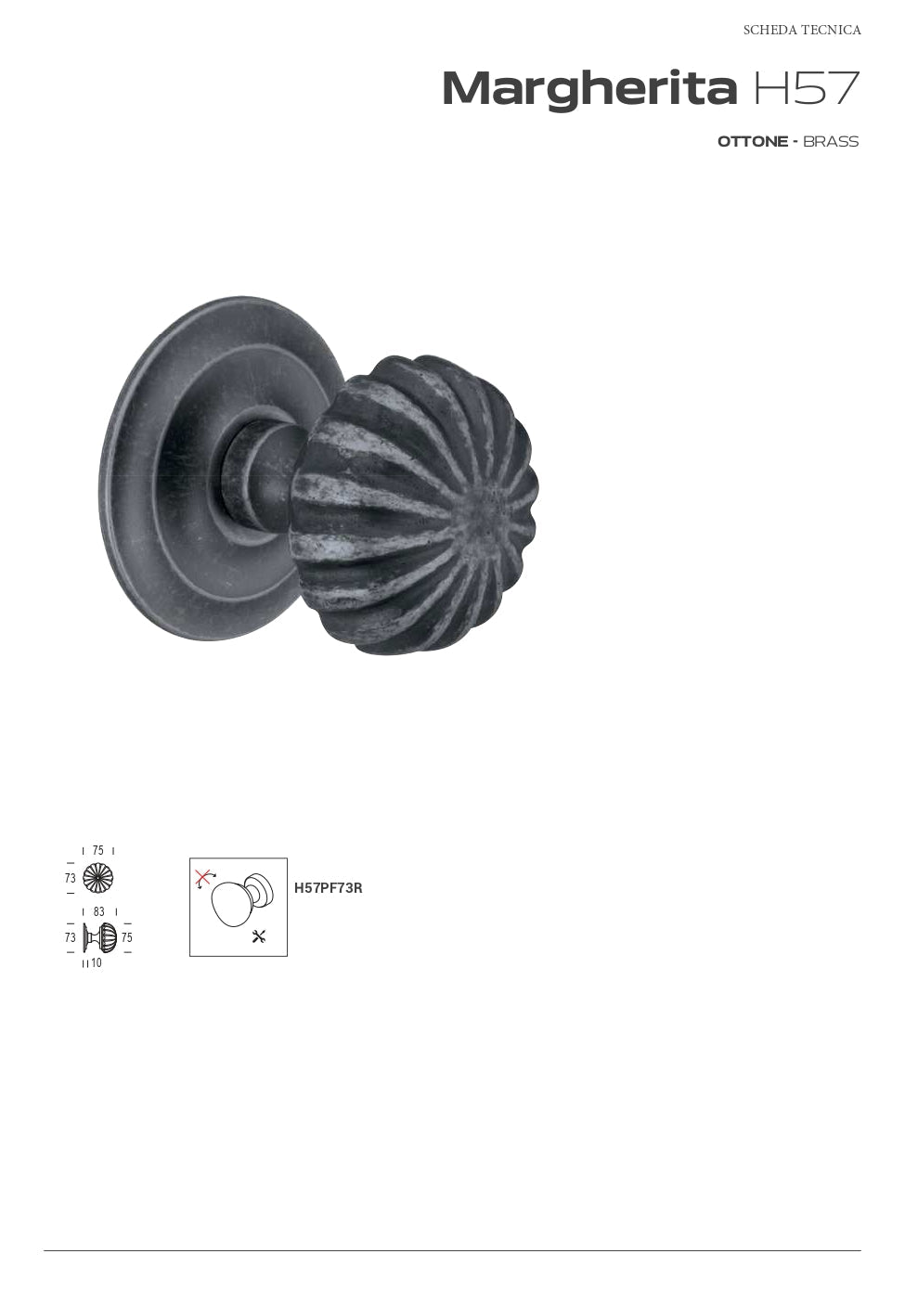 POMOLO MARGHERITA IN OTTONE ANTICHIZZATO CODICE H57PF73RXXBQFXB